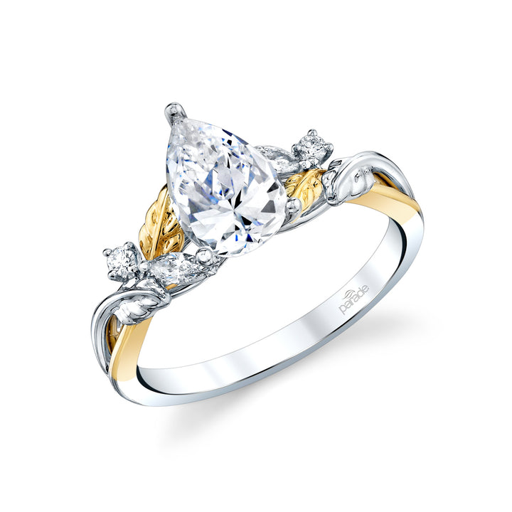 Pear-Shaped & Round Diamond Engagement Ring