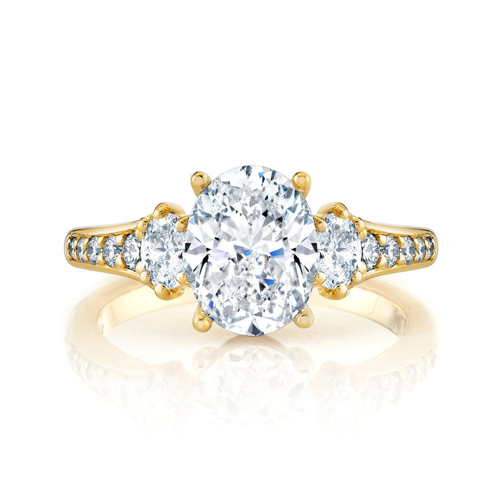 Pear-Shaped & Round Diamond Engagement Ring