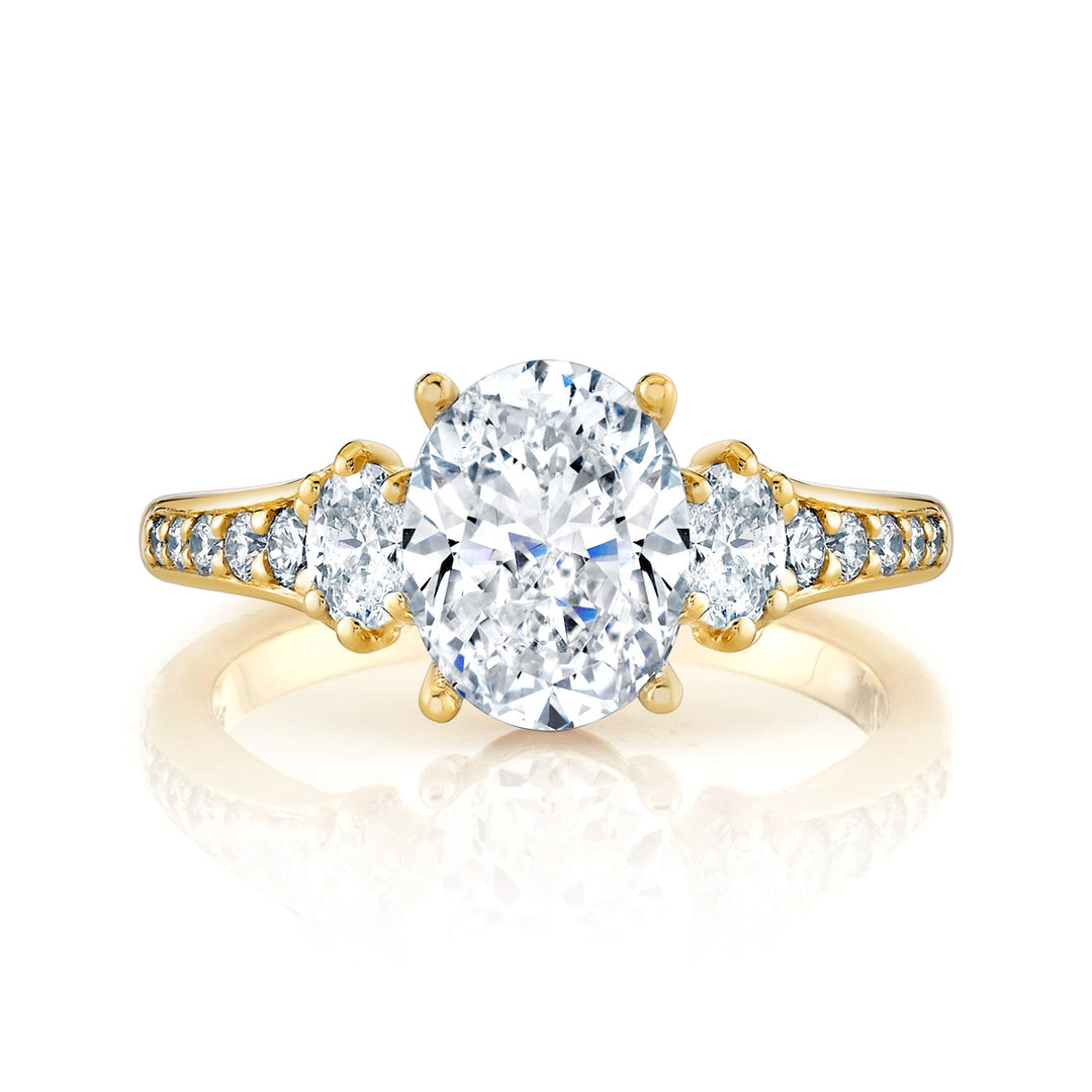 Pear-Shaped & Round Diamond Engagement Ring