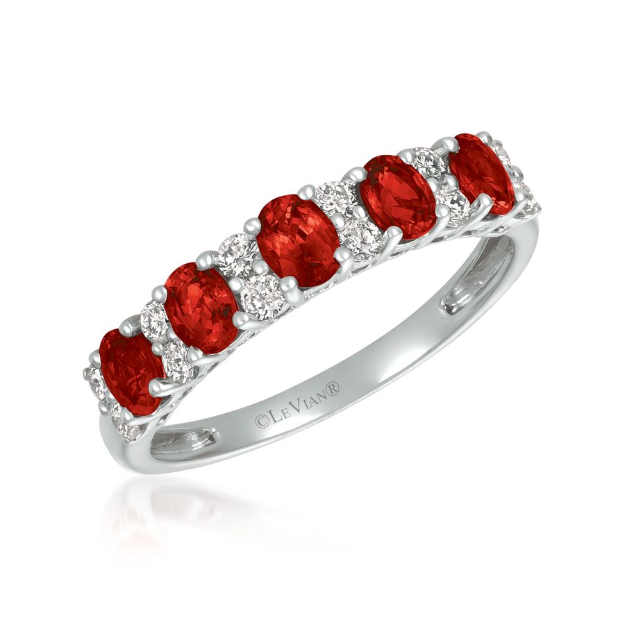 14K WHITE GOLD DIAMOND RUBY RING