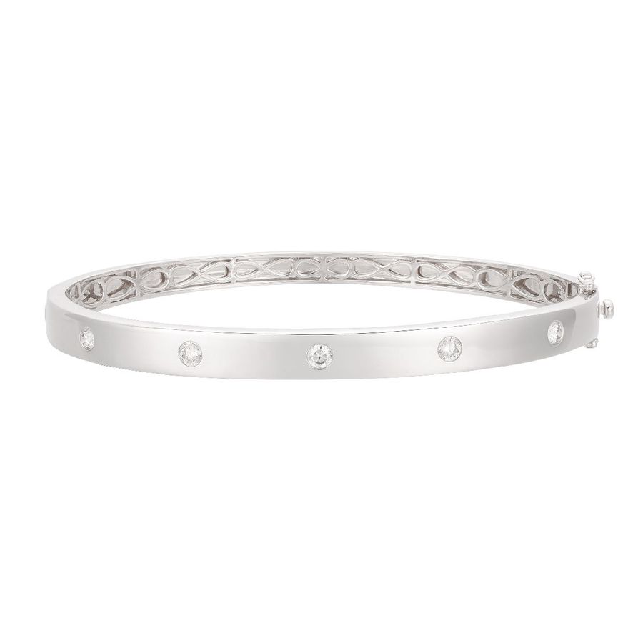 14K WHITE GOLD DIAMOND  BANGLE