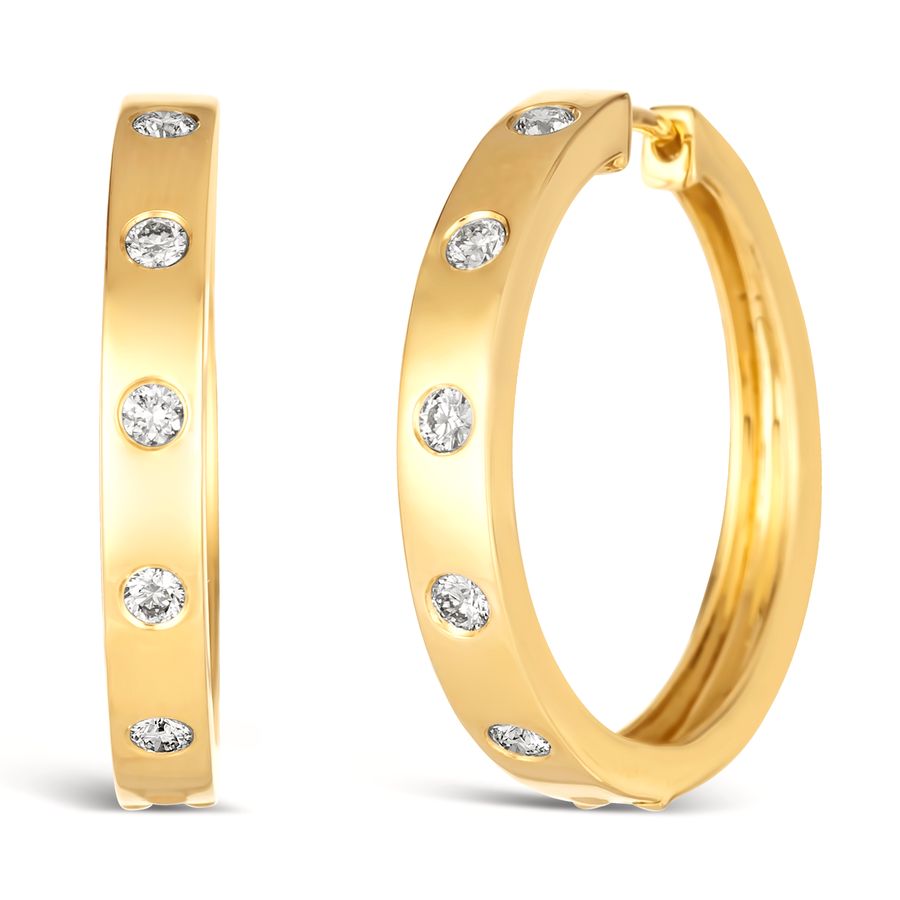 14K YELLOW GOLD DIAMOND  EARRINGS