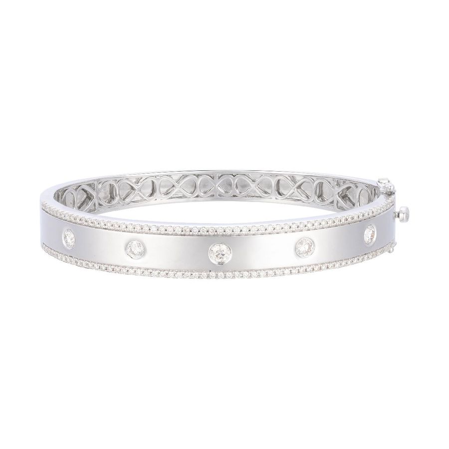 14K WHITE GOLD DIAMOND  BANGLE