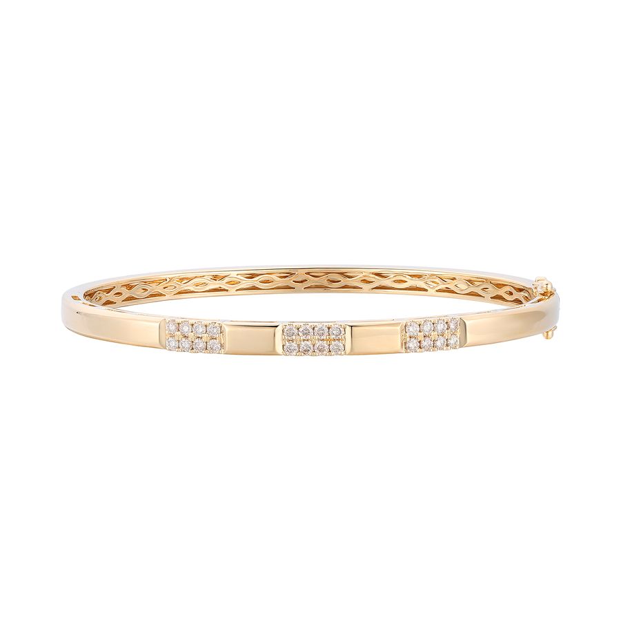 14K YELLOW GOLD DIAMOND  BANGLE