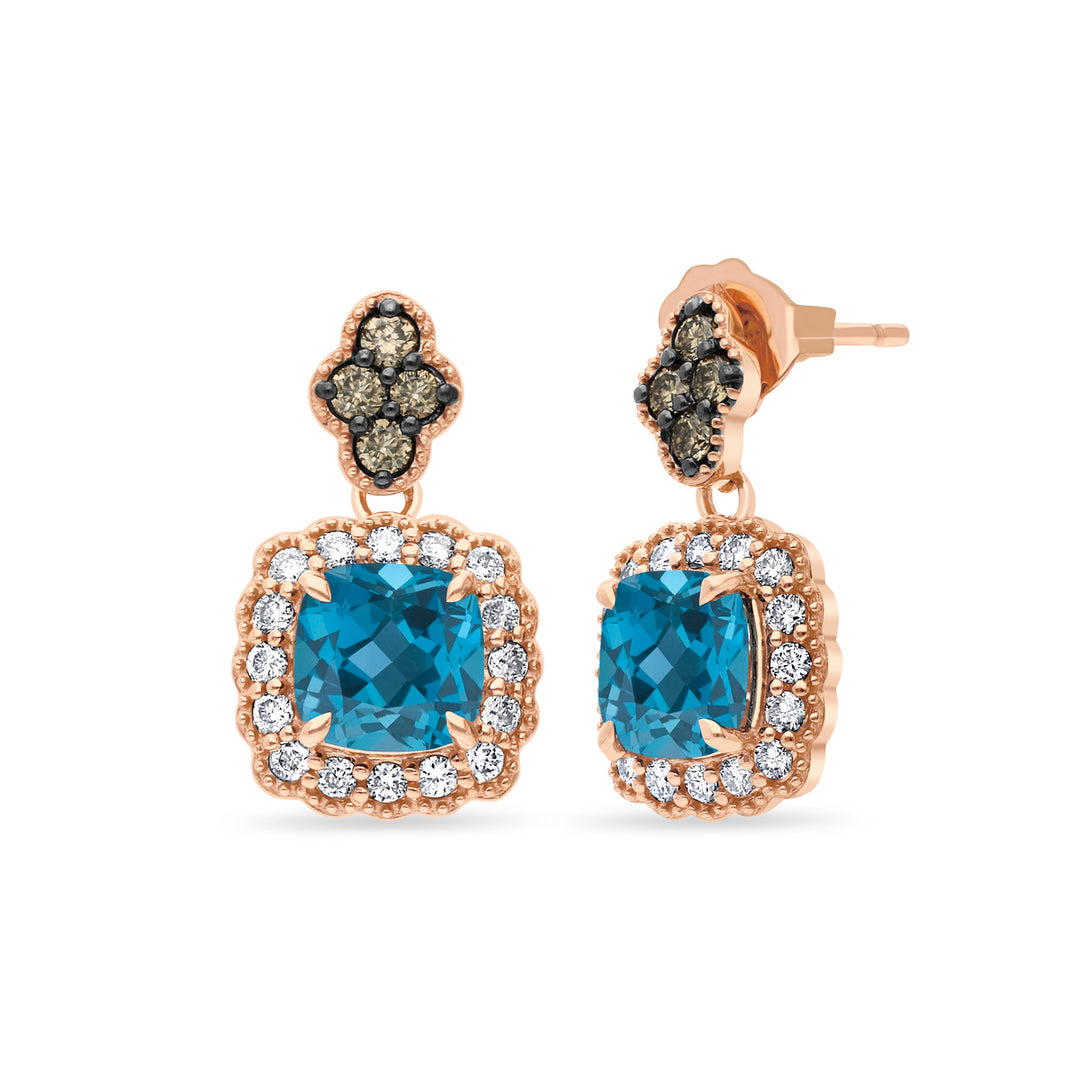 Strawberry Gold®Deep Sea Blue Topaz™EARRINGS