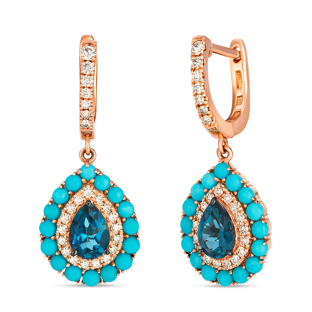 Strawberry Gold®Deep Sea Blue Topaz™EARRINGS