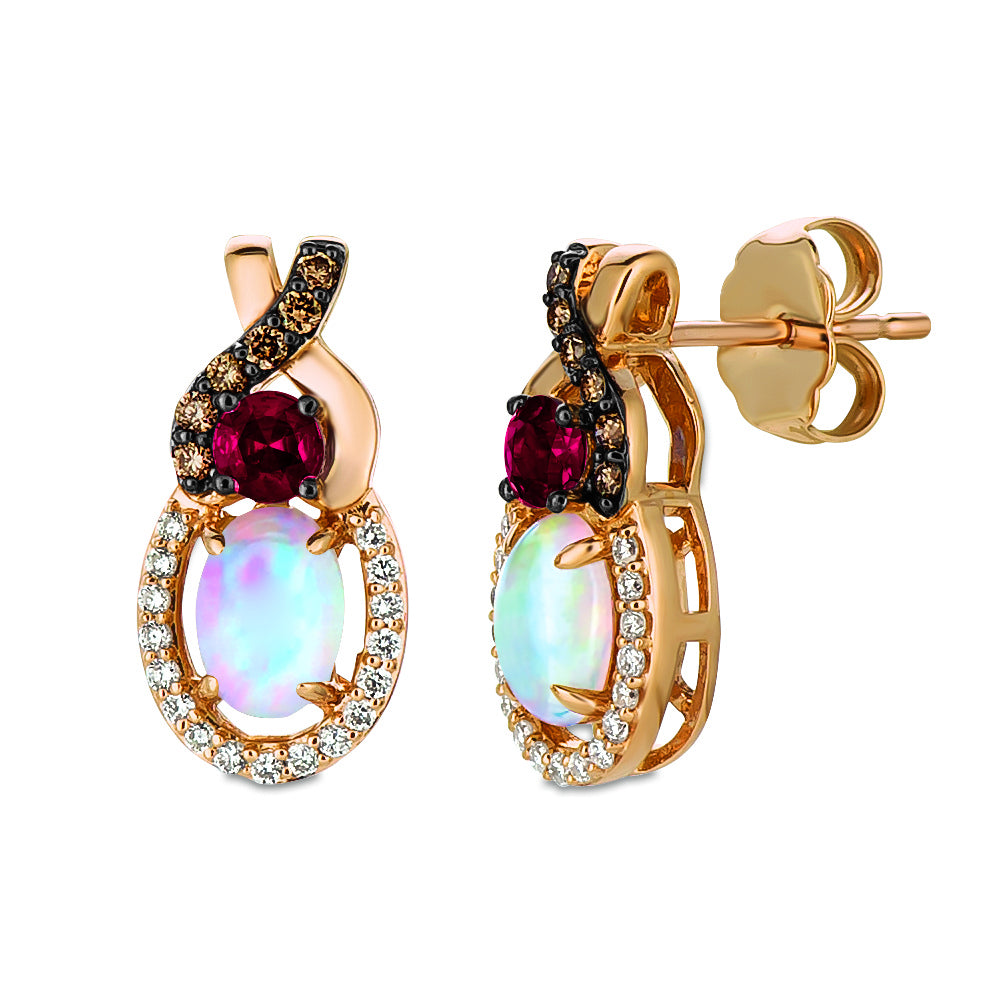 Strawberry Gold®Neopolitan Opal®EARRINGS