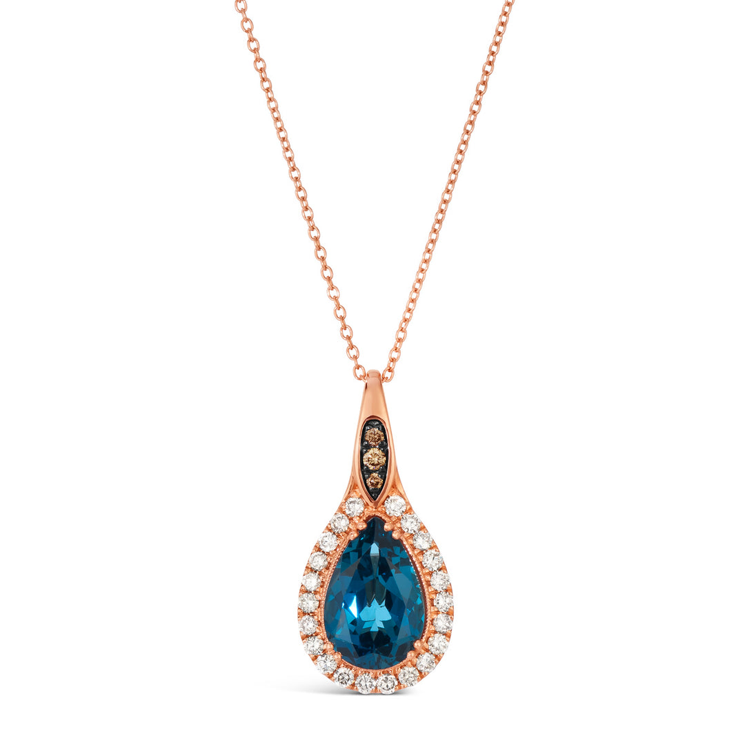 Strawberry Gold®Deep Sea Blue Topaz™PENDANT