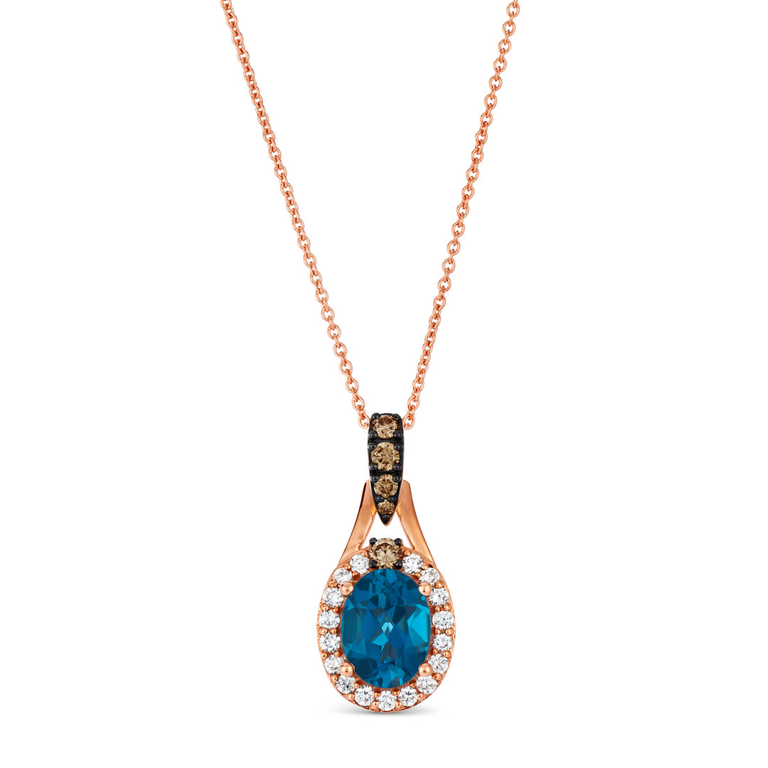 Strawberry Gold®Deep Sea Blue Topaz™PENDANT