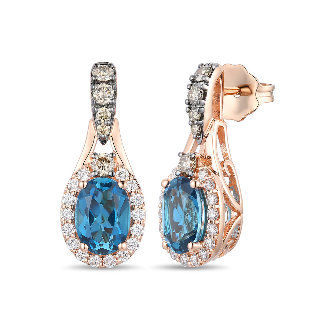 Strawberry Gold®Deep Sea Blue Topaz™EARRINGS