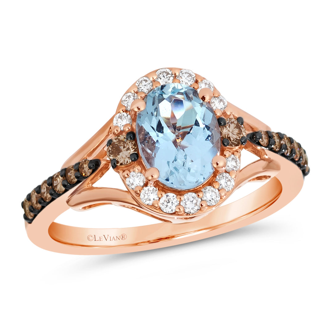 Strawberry Gold®Sea Blue Aquamarine®RING