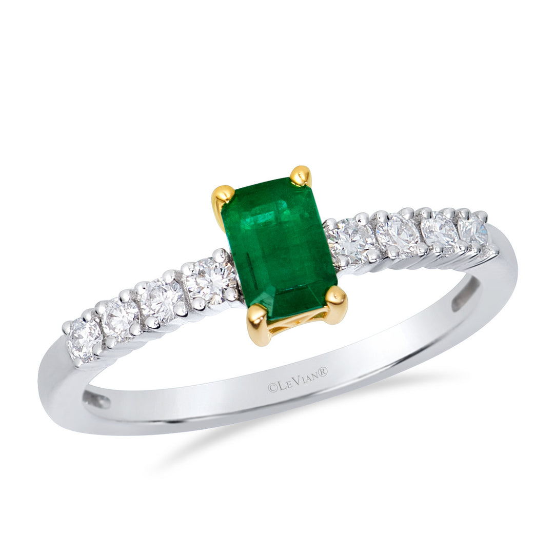 Two Tone White YellowCosta Smeralda Emeralds™RING